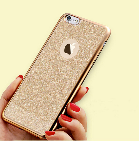 2016 Luxury Ultra Thin Rubber Plating Glitter+Electroplating TPU Soft Mobile Phone Case For iPhone 6 6s Plus Cover bag