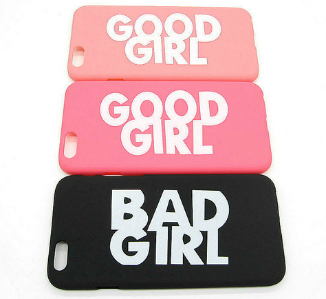 Fashion Cute BAD GOOD GIRL Pattern Hard Plastic Ultra Thin Back Cover for Apple iPhone 6 6s 4.7'' Funny Slim Phone Case Shell